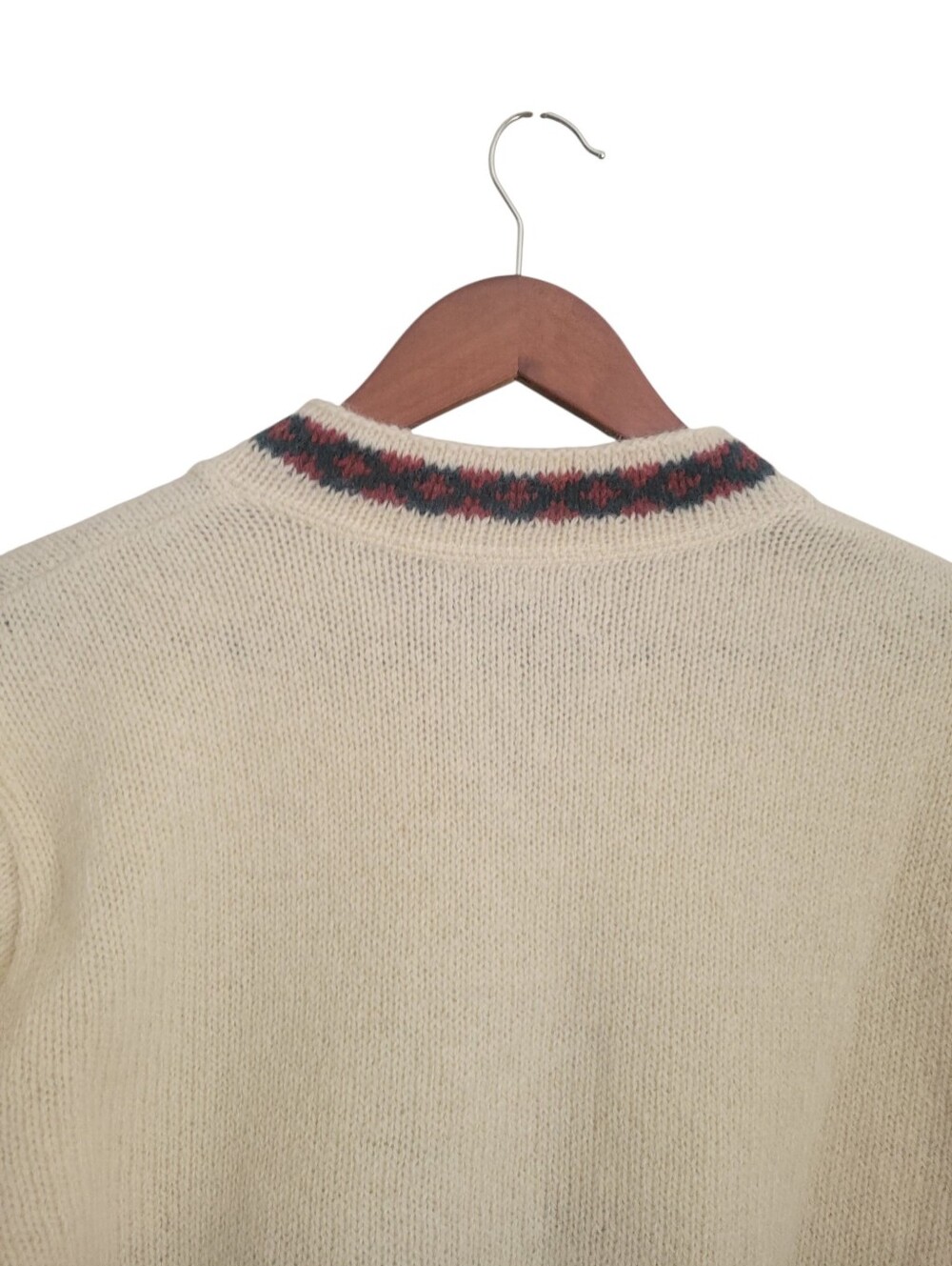 Vintage Lands' End Wool Fair Isle Sweater L Nordic Ski Lodge Made USA 90s - Picture 8 of 11